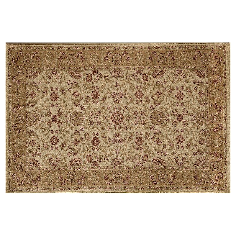 Rugs America Sorrento Tabriz Framed Floral Rug, White, 8X11 Ft