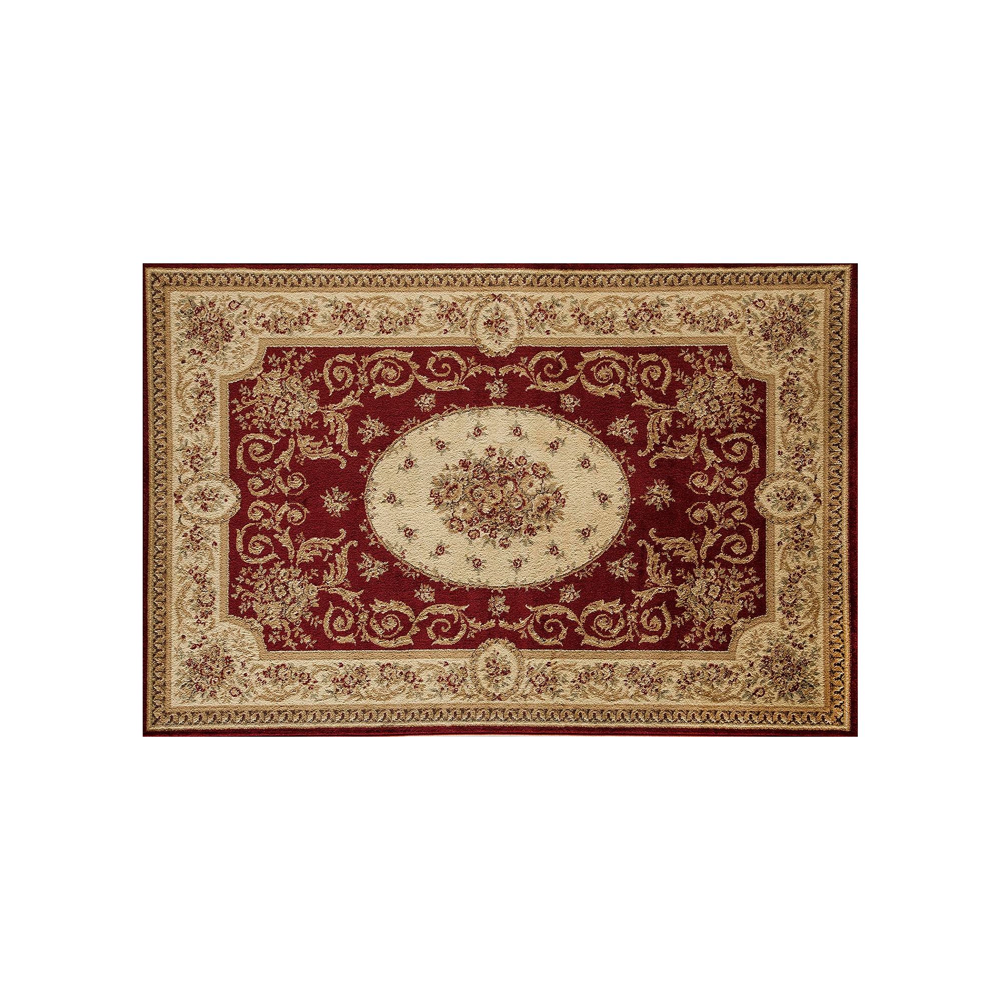Rugs America Sorrento Medallion Framed Floral Rug, Red