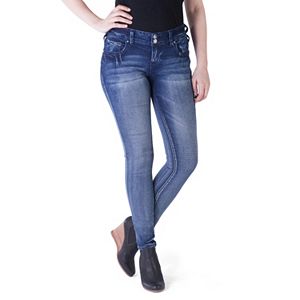 Juniors' Amethyst Faded Denim Jeggings
