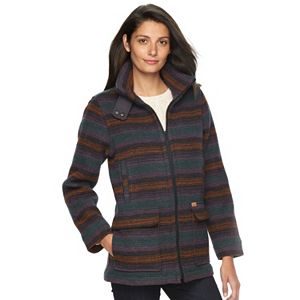 Women's Woolrich Century Striped Wool Blend Coat