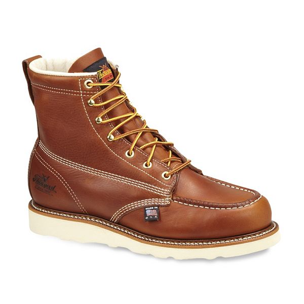 Leather steel shop toe boots