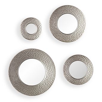 Southern Enterprises Hammered Sphere Wall Mirror 4 pc Set