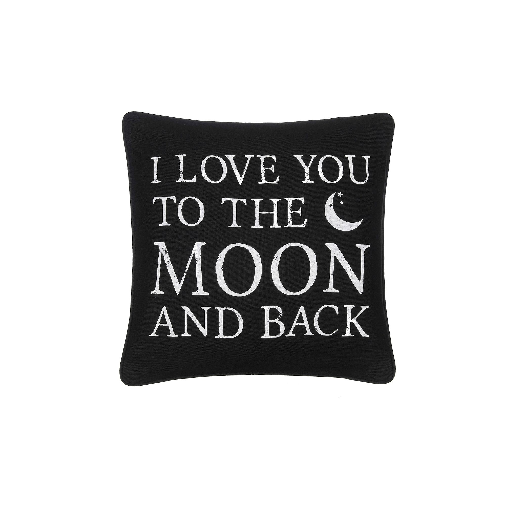 I Love You to the Moon Throw Pillow, Black