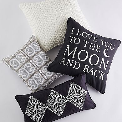 ''I Love You to the Moon'' Throw Pillow