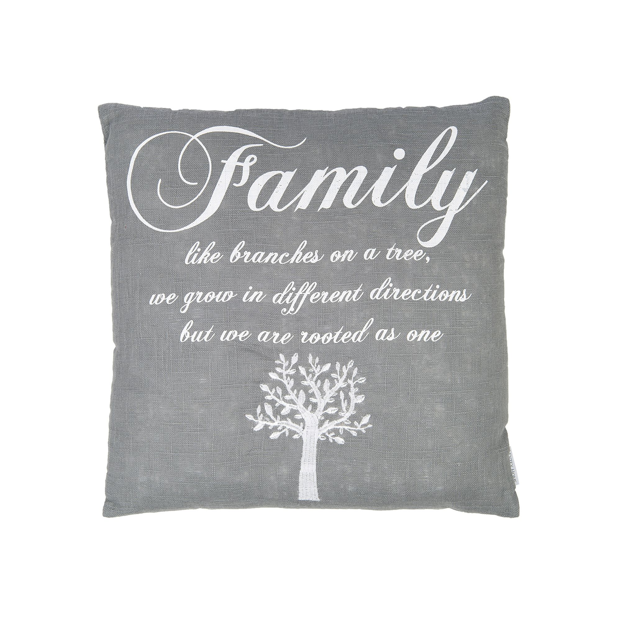 Family Throw Pillow, Gray
