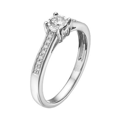 10k White Gold 1/4 Carat T.W. Diamond Engagement Ring