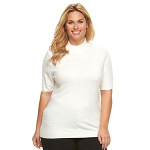 Plus Size Napa Valley Sleeveless Mockneck Sweater