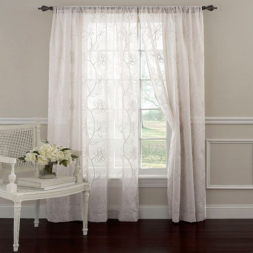 Laura Ashley Lifestyles 1 Panel Frosting Sheer Window Curtain