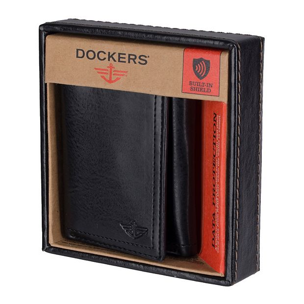 Dockers Mens TRIFOLD LEATHER Wallet - ZIPPER Bill Area ID Black or Brown  🌟NEW🌟