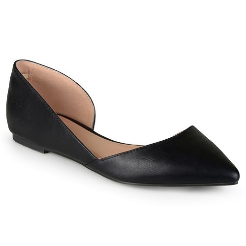 pointed toe open back flats