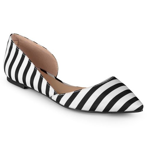 orange pointed toe flats