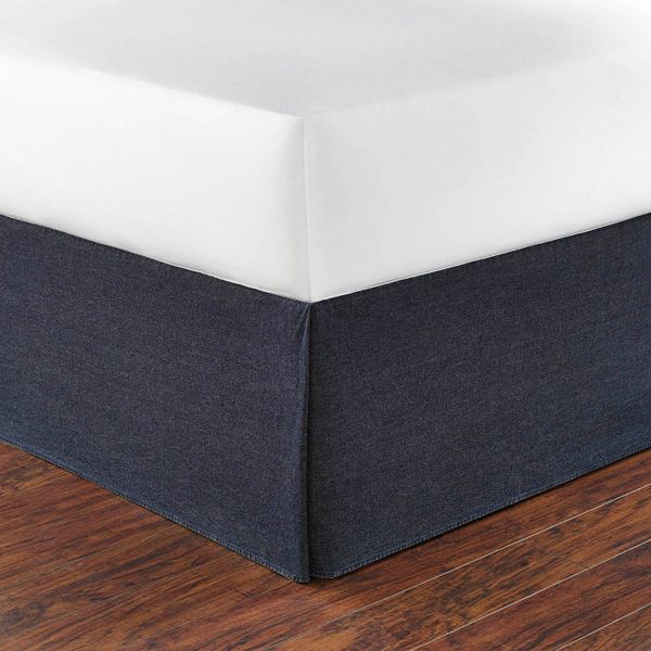 Poppy Fritz Denim Bed Skirt, How To Put A Bedskirt On Queen Size Bed