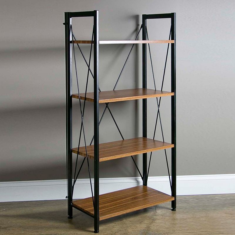 Baxton Studio New Semester 4-Shelf Bookshelf, Brown