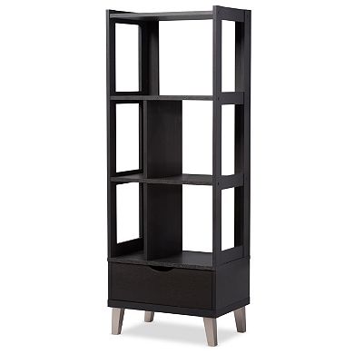 Baxton Studio Kalien Wood Leaning Bookcase
