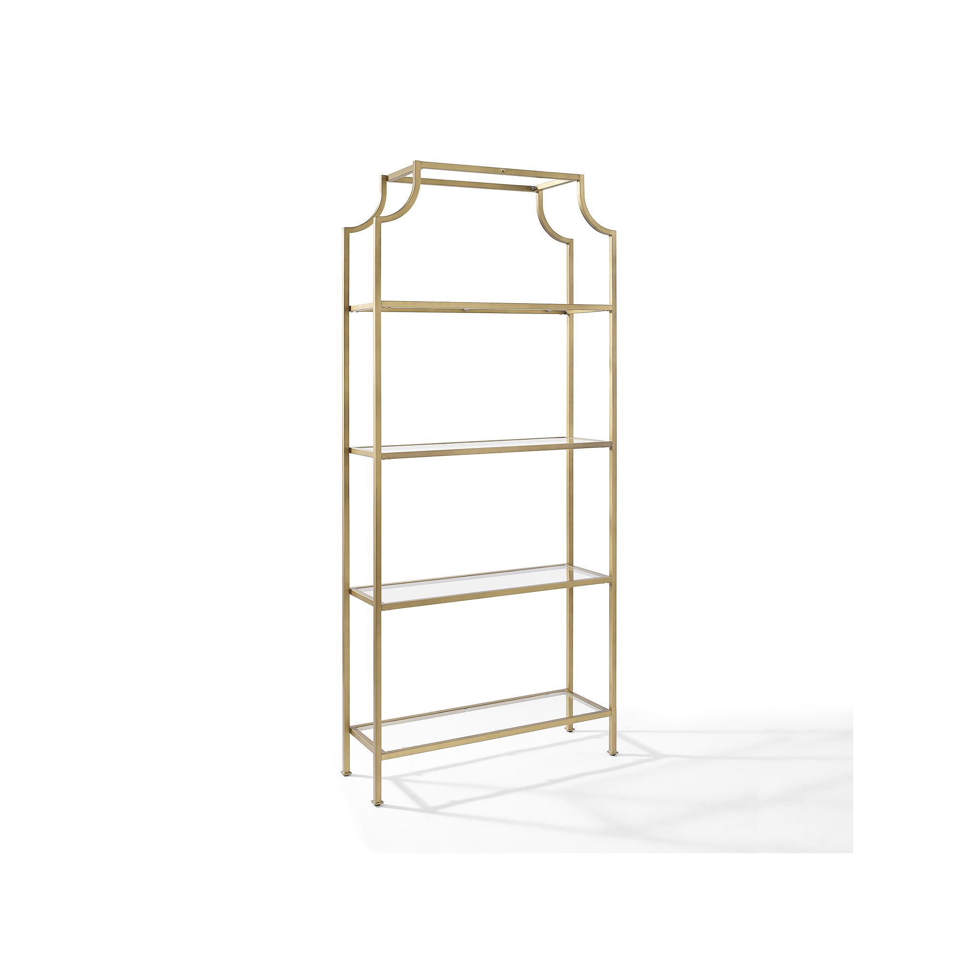 Crosley Aimee Glass Etagere 4-Shelf Bookcase