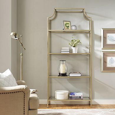 Aimee Glass Etagere 4-Shelf Bookcase