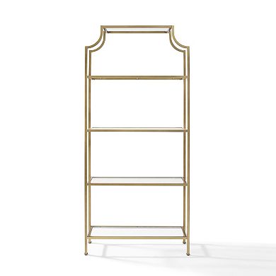 Crosley Aimee Glass Etagere 4-Shelf Bookcase