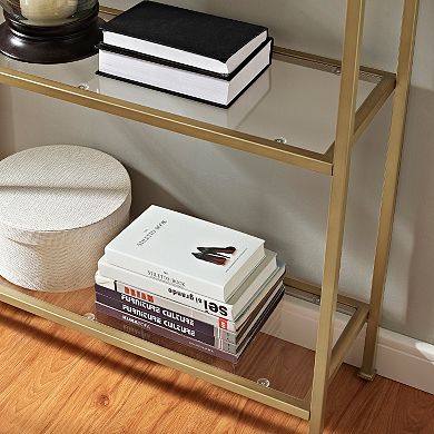 Aimee Glass Etagere 4-Shelf Bookcase