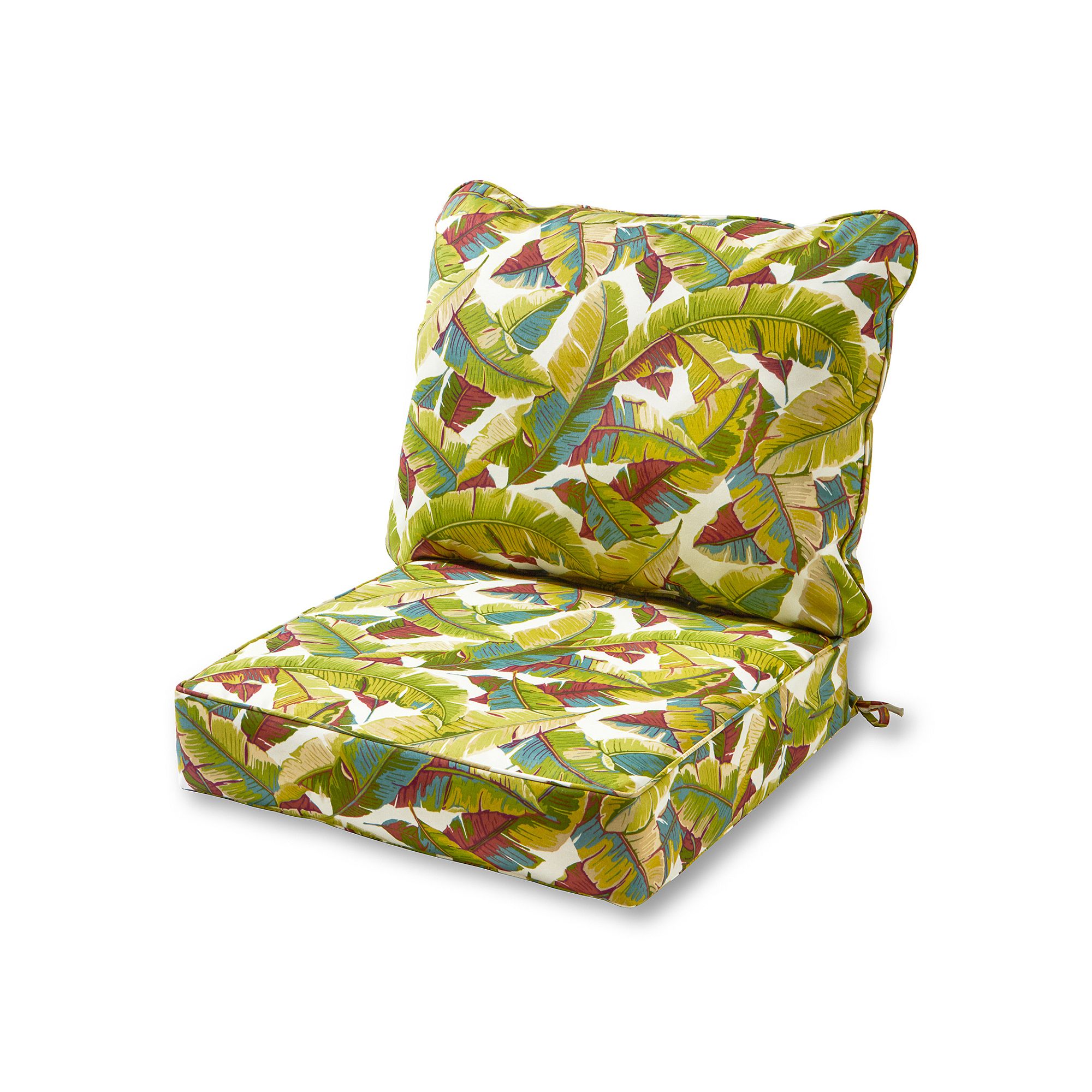 Greendale Home Fashions Deep Seat Patio Chair Cushion 2-piece Set, Palm