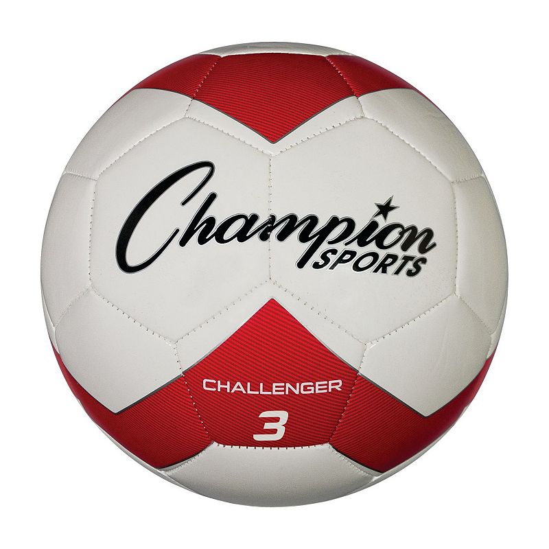 Champion Sports Challenger Soccer Ball, Red, 3