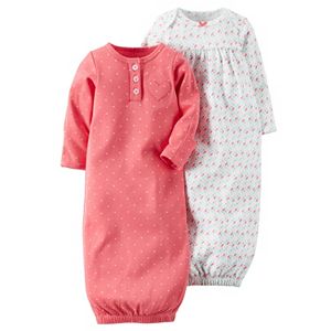 Baby Girl Carter's 2-pk. Heart & Petal Sleeper Gowns