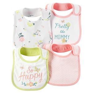 Baby Girl Carter's 4-pk. Floral & Geometric Bibs