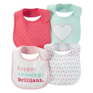 Baby Girl Carter's 4-pk. Heart & Petal Bibs