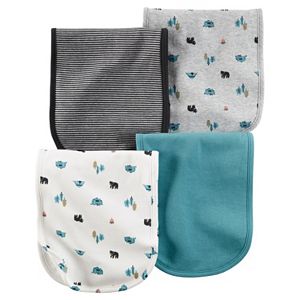 Baby Boy Carter's 4-pk. Woodland & Striped Burp Cloths