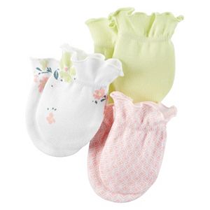 Baby Girl Carter's 3-pk. Floral & Geometric Baby Mitts