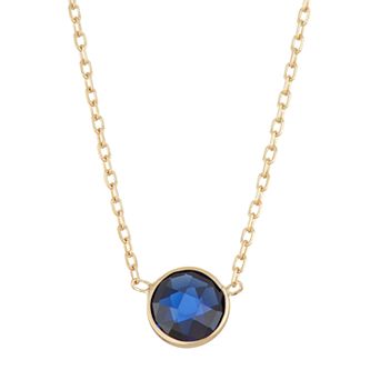 Tiara 10k Gold Lab-created Sapphire Pendant Necklace