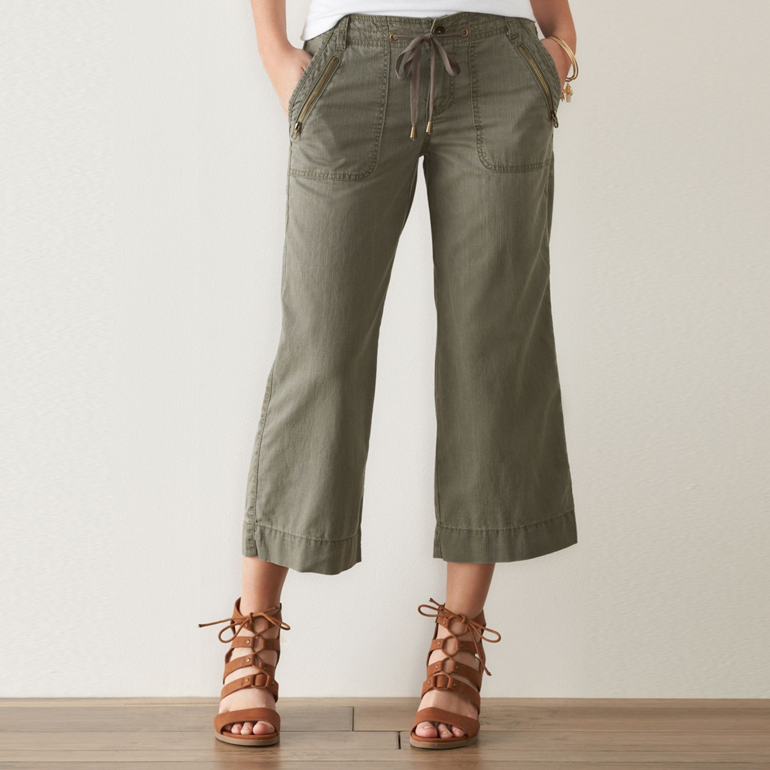 womens wide leg capri pants