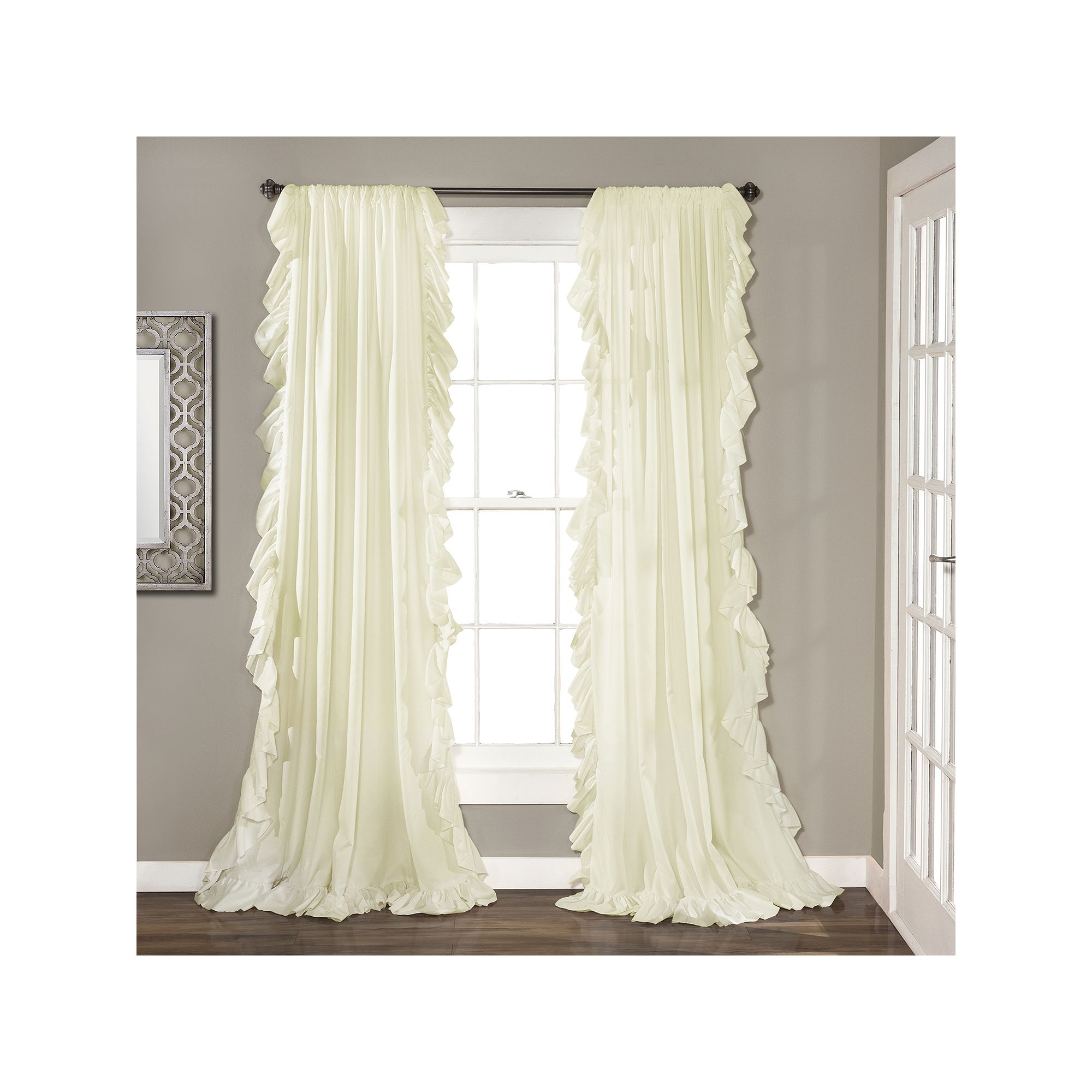 Lush Decor Reyna Cascading Window Curtains Set, Ivory