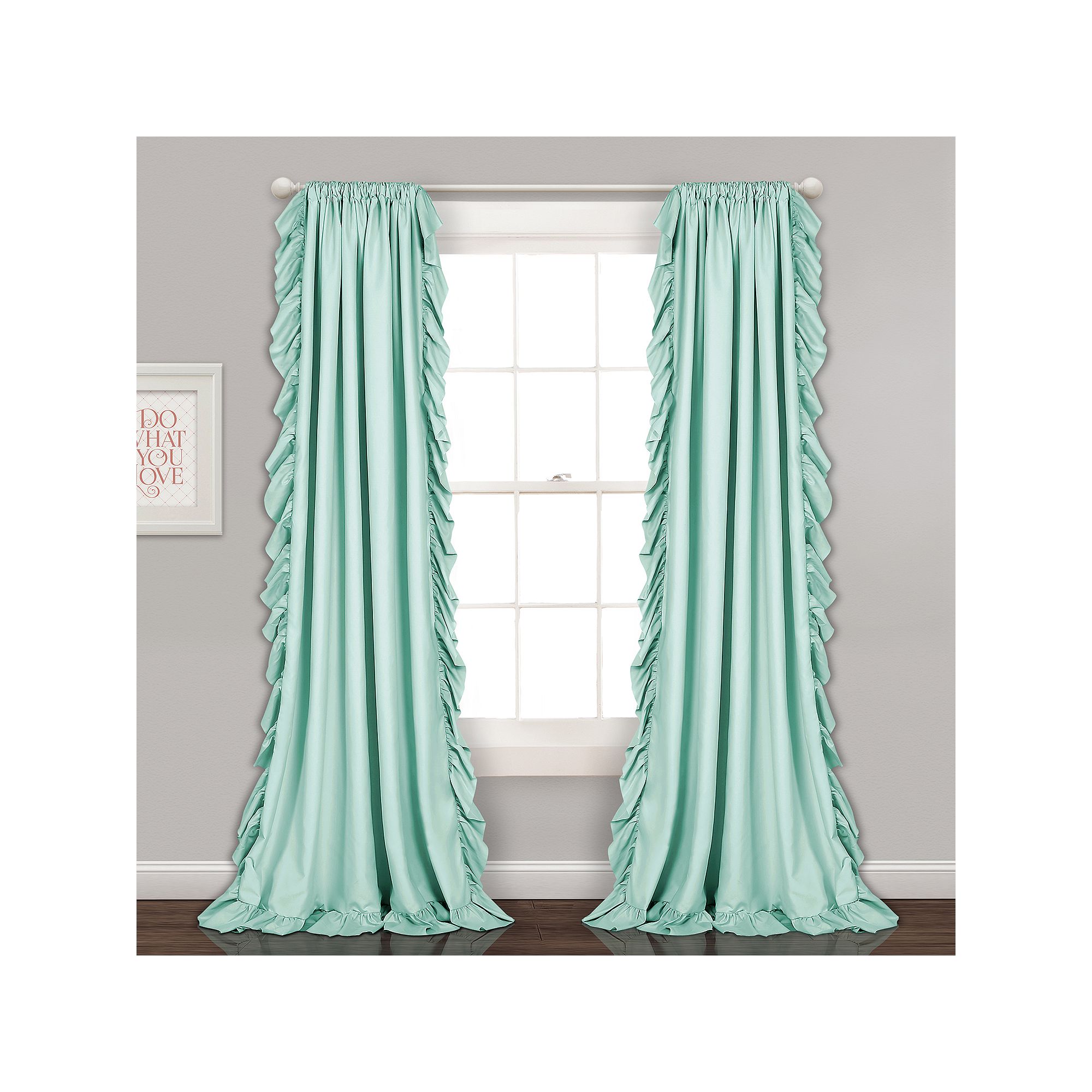 Lush Decor Reyna Cascading Window Curtains Set, Light Blue