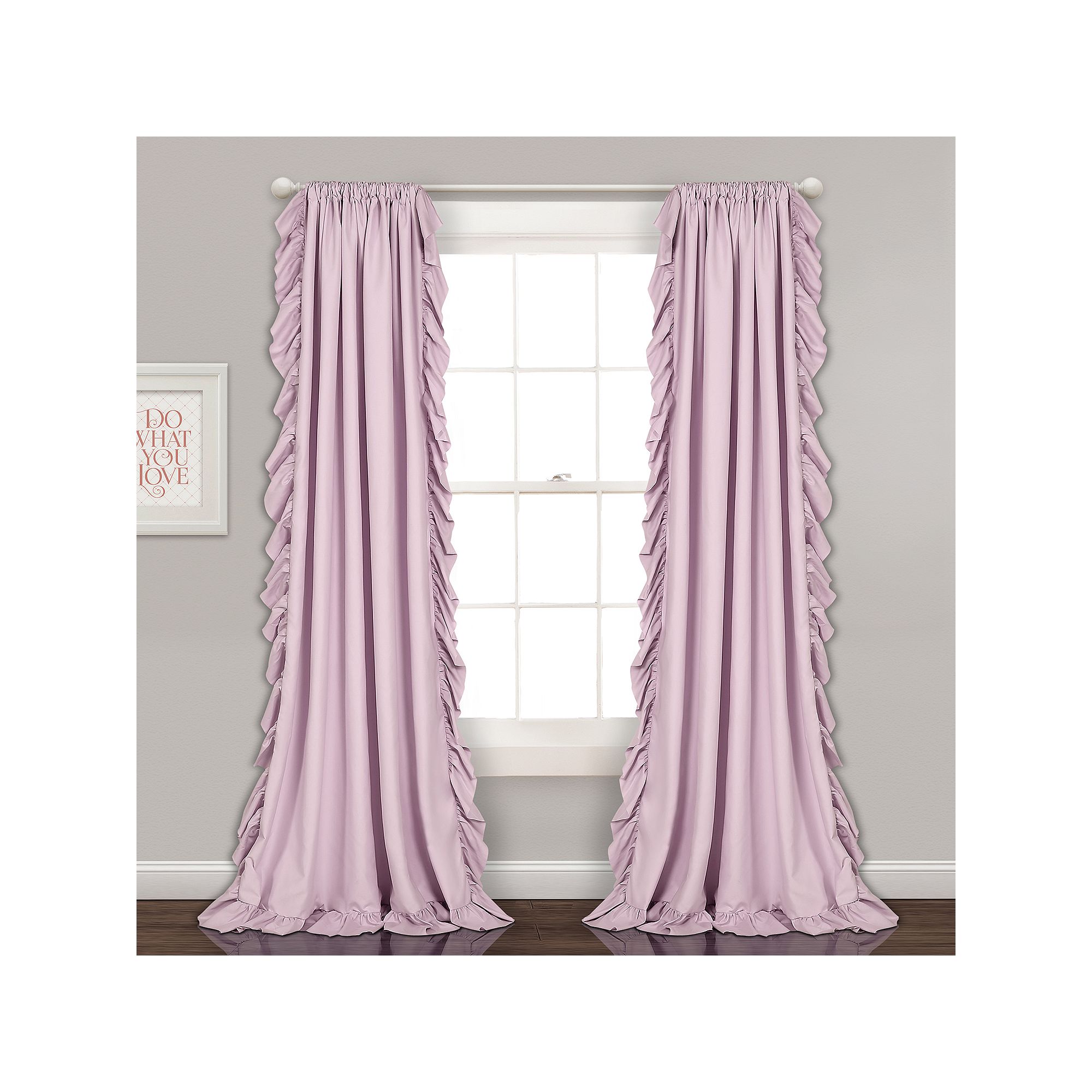 Lush Decor Reyna Cascading Window Curtains Set, Purple