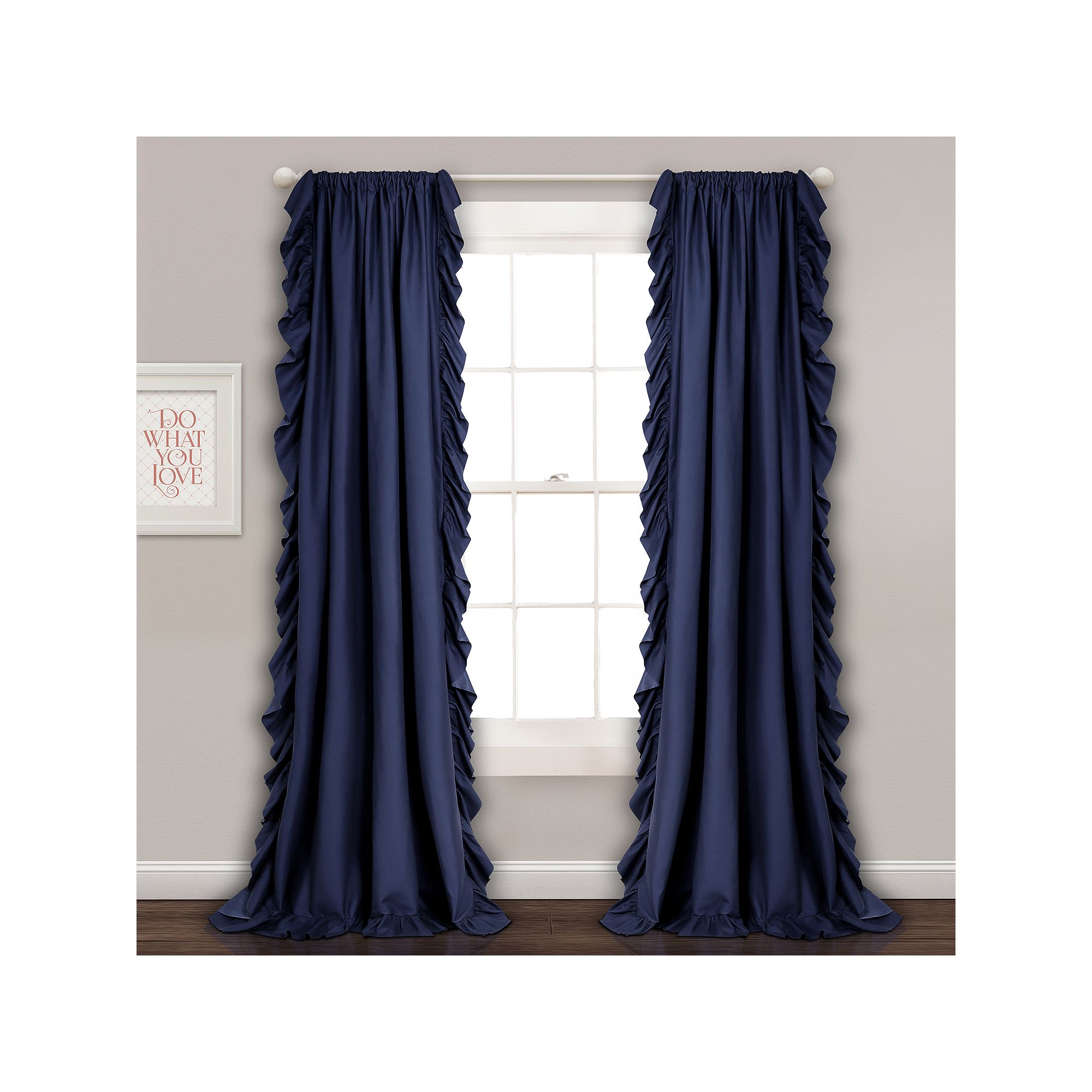 Lush Decor Reyna Cascading Window Curtains Set, Blue