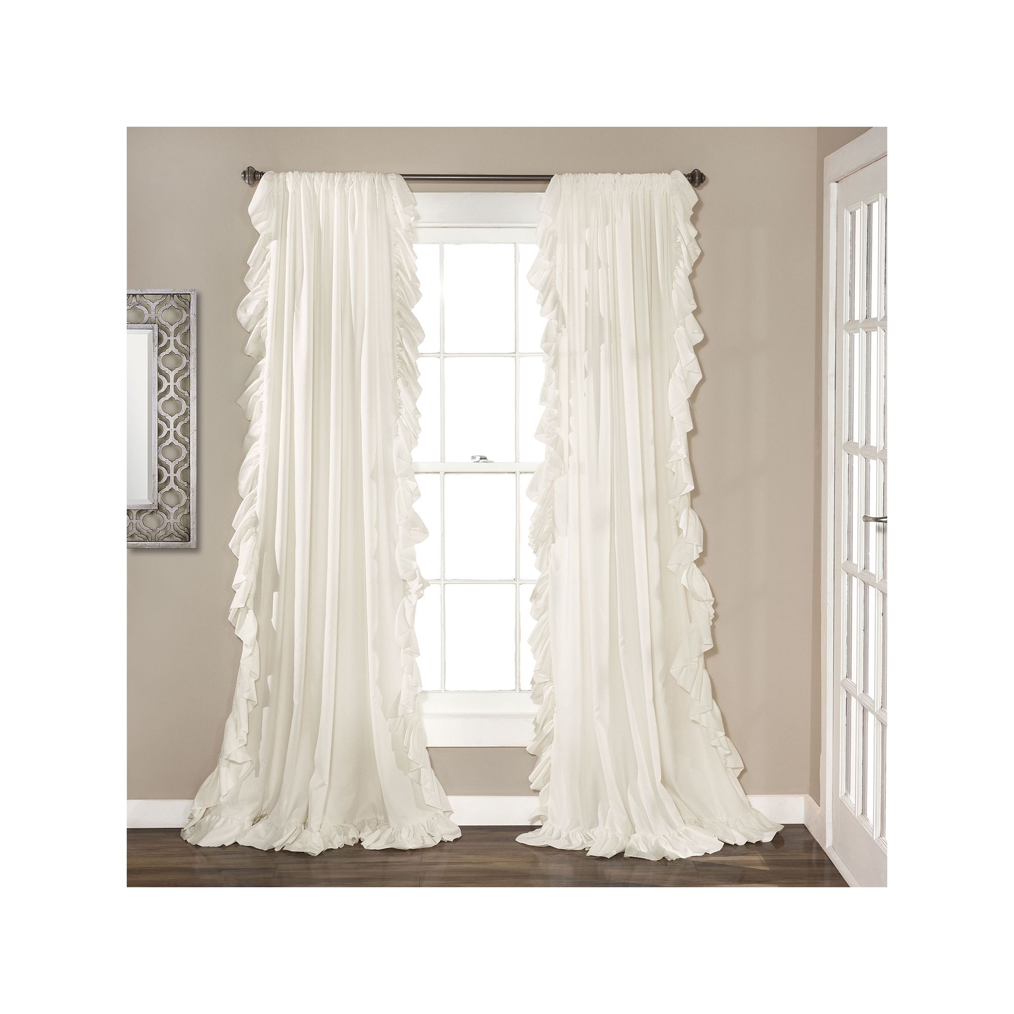 Lush Decor Reyna Cascading Window Curtains Set, White