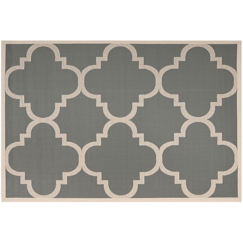 Safavieh Courtyard Tranquility Quatrefoil Indoor Outdoor Rug, Grey, 6.5X9.5 Ft