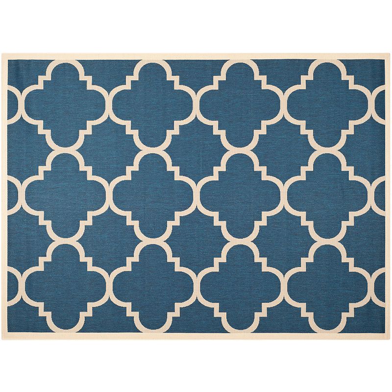 Safavieh Courtyard Tranquility Quatrefoil Indoor Outdoor Rug, Blue, 8X11 Ft