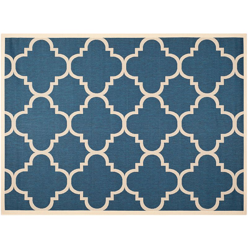 Safavieh Courtyard Tranquility Quatrefoil Indoor Outdoor Rug, Blue, 8X11 Ft