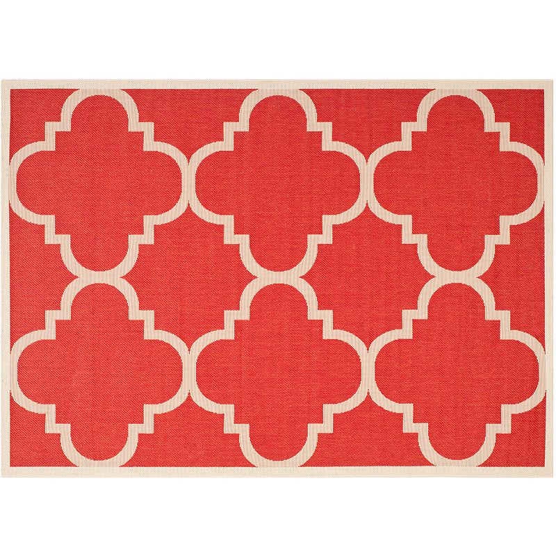 Safavieh Courtyard Tranquility Quatrefoil Indoor Outdoor Rug, Red, 8X11 Ft