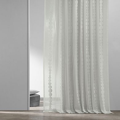 EFF 1-Panel Cleopatra Embroidered Sheer Window Curtain