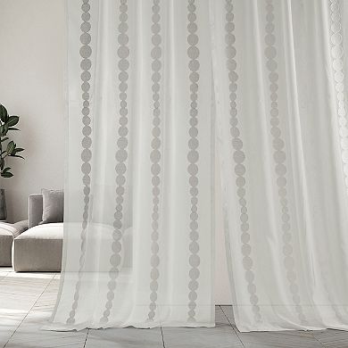 EFF 1-Panel Cleopatra Embroidered Sheer Window Curtain