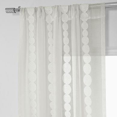 EFF 1-Panel Cleopatra Embroidered Sheer Window Curtain