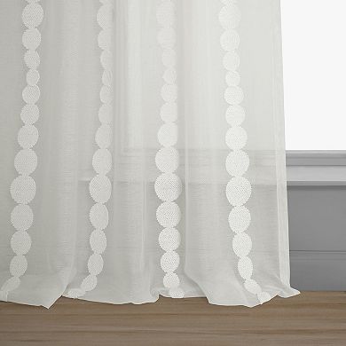 EFF 1-Panel Cleopatra Embroidered Sheer Window Curtain