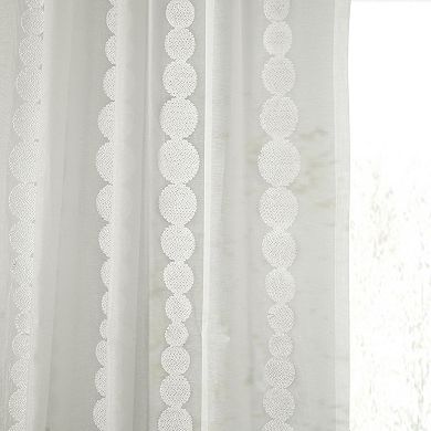 EFF 1-Panel Cleopatra Embroidered Sheer Window Curtain