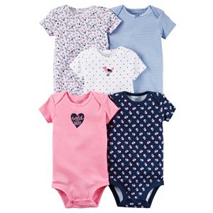 Baby Girl Carter's 5-pk. Pattern Bodysuits