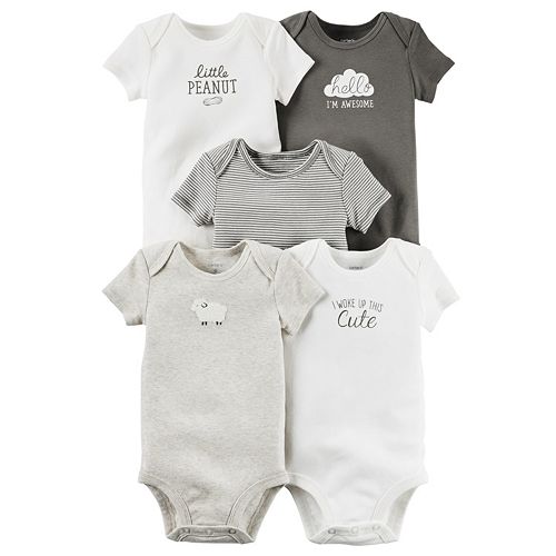 Baby Carter's 5-pk. Lamb & Graphic Bodysuits