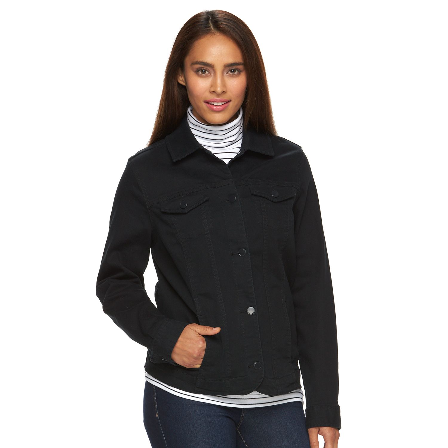 black jean jacket kohls