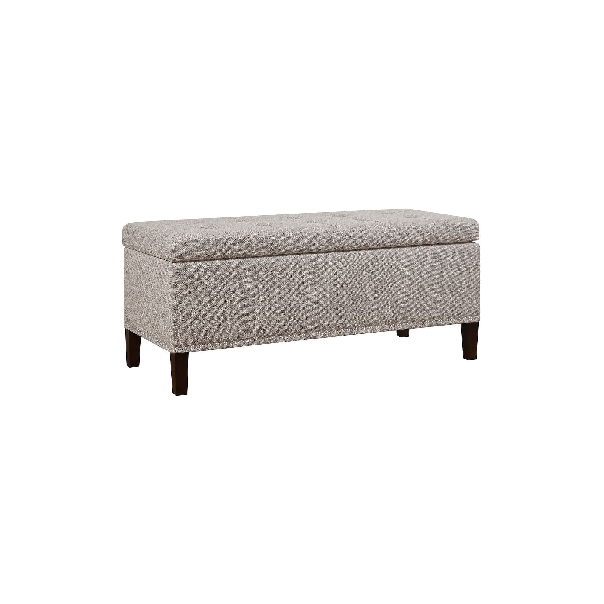Madison Park Frances Tufted Storage Ottoman, Cloud