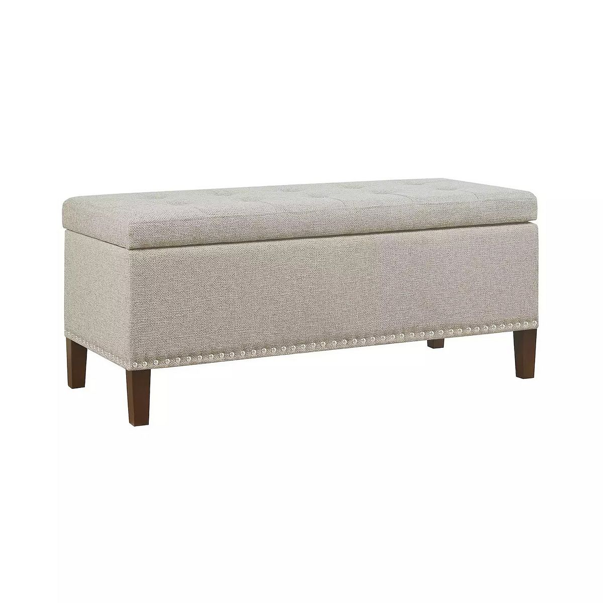 Madison Park Frances Tufted Storage Bench - Oatmeal Fabric